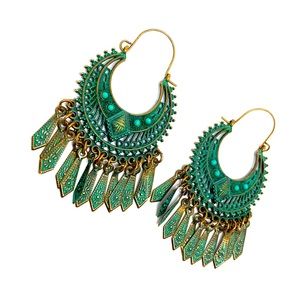 Vintage Ethnic Handcraft Tibet Hoop Statement